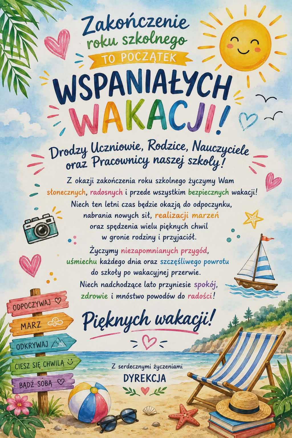 życzenia wakacyjne